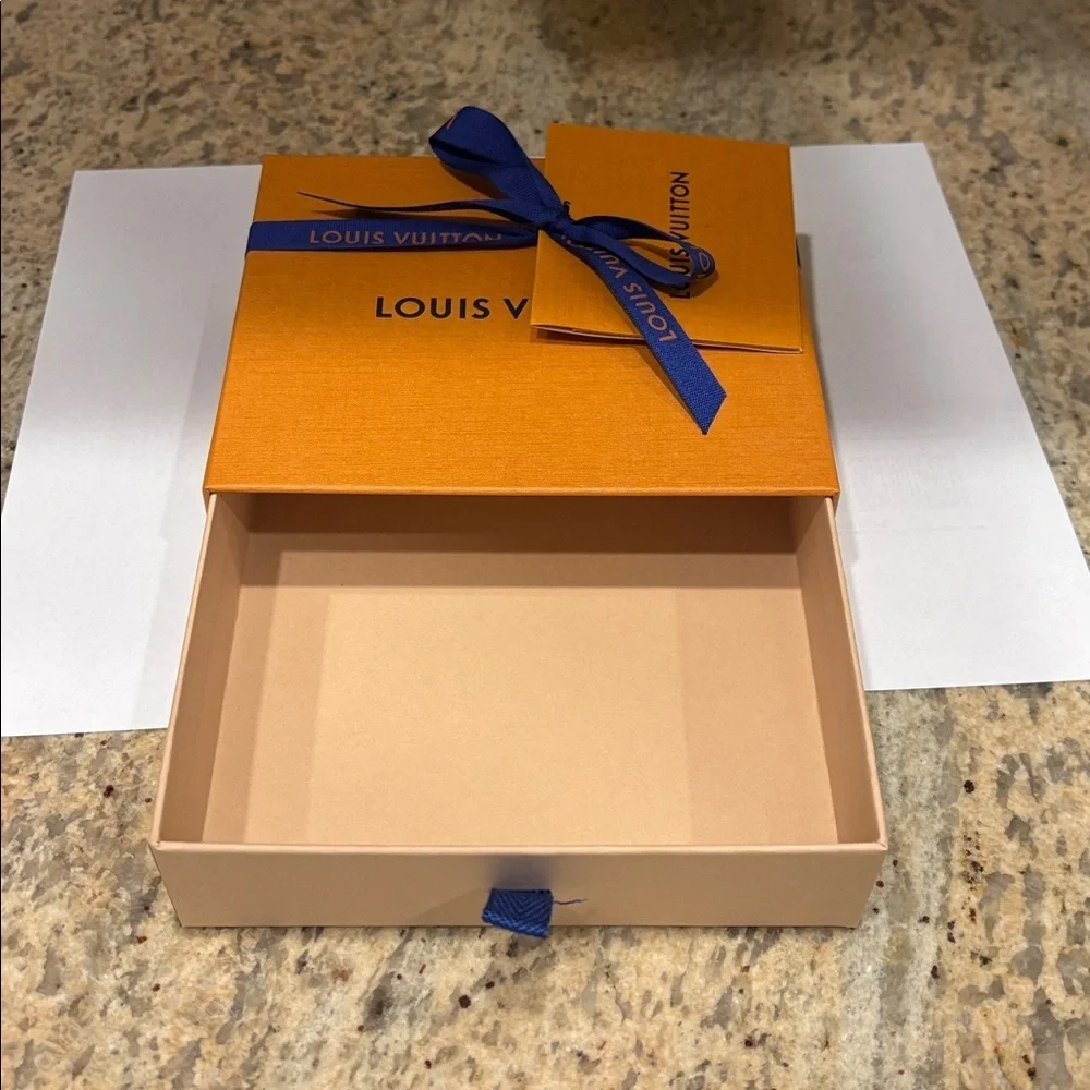 Louis Vuitton Tangerine Box with Navy Ribbon